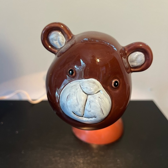 Vintage Bear Head Desk Lamp – Ceramic Animal Light with Flexible Neck, 17” Long - Picture 2 of 10